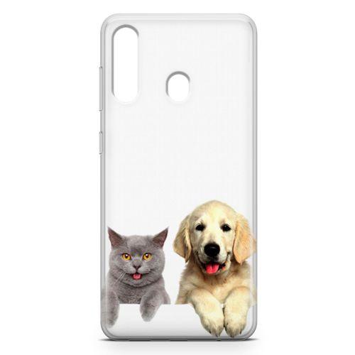 Samsung Galaxy A60 Kılıf Scottish Fold Kedi Ve Köpek Arka Kapak Koruma Desenli Full Koruyucu