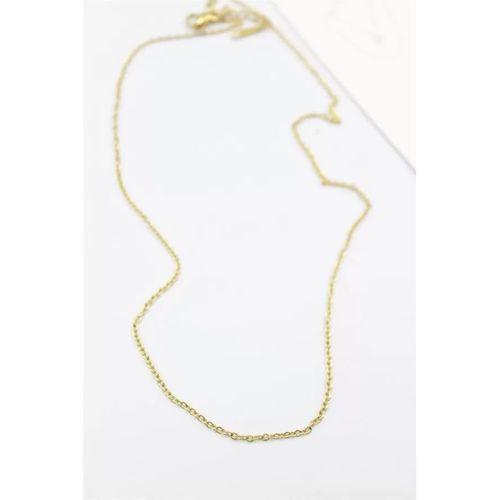 Çelik Zincir Kolye - 45 cm - Altın