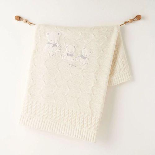 Andywawa AC26341 Triko Battaniye 85x100 Ekru