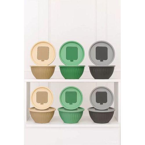 4 Parça Rendeli Karıştırma ve Saklama Kabı 2,5 Litre