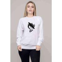 Luffy One Piece Black And White Baskılı Beyaz Kadın Sweatshirt