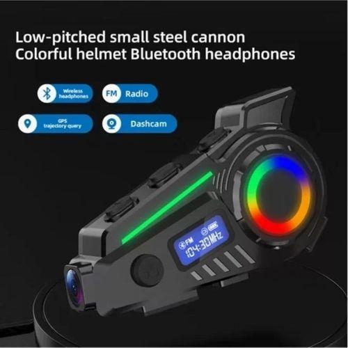 K19 Kameralı Motosiklet Kask Bluetooth Kulaklık Su Geçirmez Intercom Radyolu Hafıza Kartlı