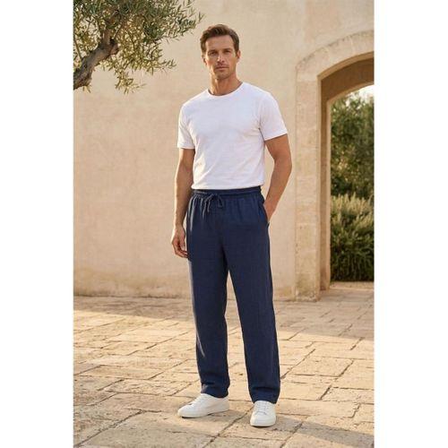 Hafif ve Rahat Müslin Baggy Erkek Pantolon - Lacivert