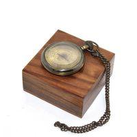 Ahşap Kutulu Pirinç Köstekli Saat