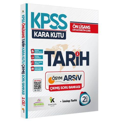 KPSS Önlisans-Ortaöğretim Tarih Kara Kutu 2 Cilt Çıkmış Soru Bankası Konu Özetli Dijital Çözümlü