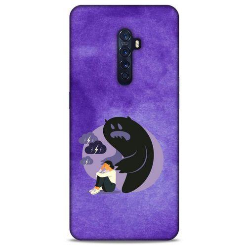 Oppo Reno 2 Kılıf Depresyon (41) Tank Kılıf Koyu Yeşil Pembe