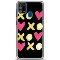 Samsung Galaxy M31 Kılıf HD Baskılı Kılıf - XOXOXO + Tam Ekran Koruyucu