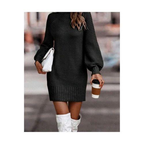 Kadın Uzun Kollu Balıkçı Yaka Mini Triko Elbise