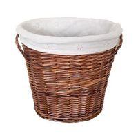 Hasır Sepet Oval Şekilli İçi Kumaşlı Kahverengi 36X36X26 Cm