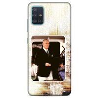 Samsung Galaxy A51 Kılıf Atatürk (24) Darbe Emici Kılıf Eskitilmiş Beyaz
