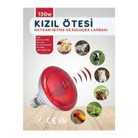 150w Kızılötesi (infrared) Isıtıcılı Hayvan Isıtma Ve Kuluçka Lambası (kırmızı Işık) E27 (kalın Duy)