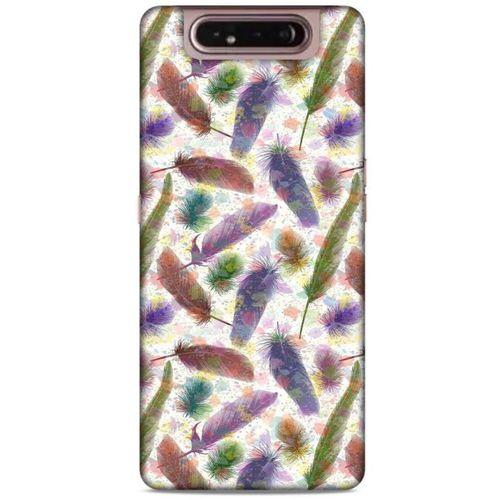 Samsung Galaxy A80 Kılıf Desenli Özel Seri Tüyler (33) Hybrid Kılıf
