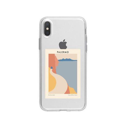 iPhone Xs Max Palermo Desenli Premium Şeffaf Silikon Kılıf