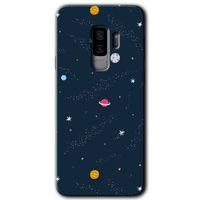 Samsung Galaxy S9 Plus Kılıf HD Desen Baskılı Arka Kapak + Temperli Cam - Çizim Gezegen