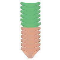 12 adet Süper Eko Set Likralı Kadın Slip Külot Yeşil Ten