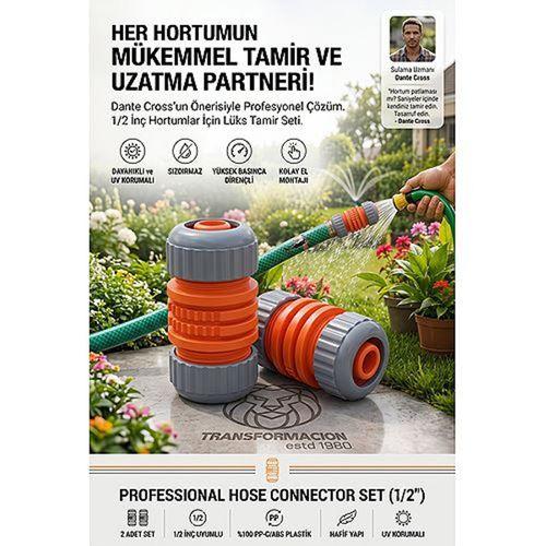 2li Set 1/2 İnç Bahçe Hortum Ekleme Aparat Hortum Tamir Rakoru Bağlantı Aparatı Lüx Manşon 723523