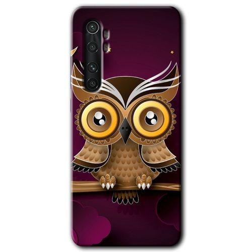 Xiaomi Mi Note 10 Lite HD Baskılı Kılıf + 9D Tam Ekran Koruyucu - Owl Bird Branch