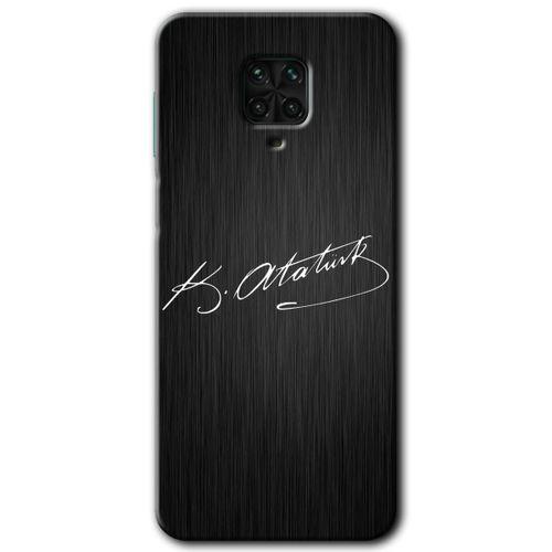 BeRa Aksesuar  Xiaomi Redmi Note 9s Kılıf Baskılı Kapak - İmza Atatürk +Tam Kaplayan Mat Seramik