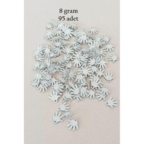 Oya Abiye Bileklik Kolye Pleksi Metalik Plastik Pul Gümüş Renk 8 gram 95 adet - BNC519