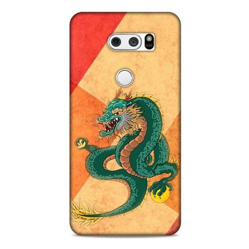LG K50S Kılıf Dragons (24) Darbe Emici Kılıf Tatoo Yeşil Ejderha