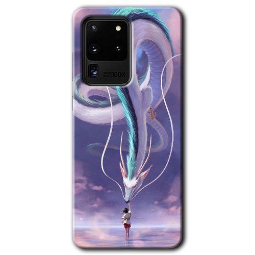 MRCİLETİSİM MRCİLETİSİM Samsung Galaxy S20 Ultra Kılıf HD Desen Baskılı Arka Kapak + Temperli Cam - Dragon Snake