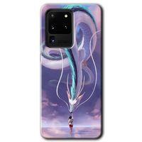MRCİLETİSİM MRCİLETİSİM Samsung Galaxy S20 Ultra Kılıf HD Desen Baskılı Arka Kapak + Temperli Cam - Dragon Snake