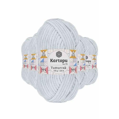 5 Adet Yumurcak Kadife El Örgü İpi Açık Gri K919