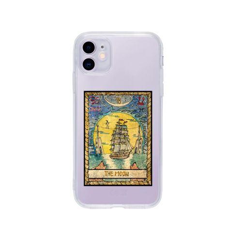 iPhone 11 The Moon Desenli Premium Şeffaf Silikon Kılıf