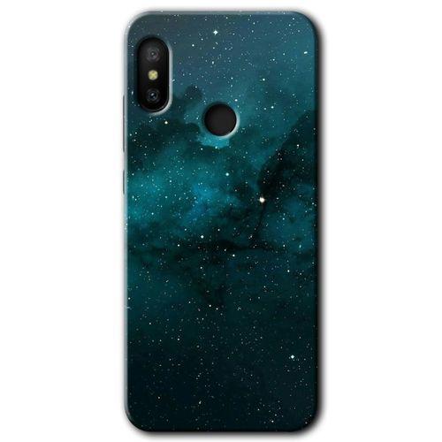 MRCİLETİSİM Xiaomi Redmi Note 6 Pro Kılıf Baskılı Kapak - Yıldızlararası + 5D Tam Kaplayan Cam