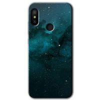 MRCİLETİSİM Xiaomi Redmi Note 6 Pro Kılıf Baskılı Kapak - Yıldızlararası + 5D Tam Kaplayan Cam