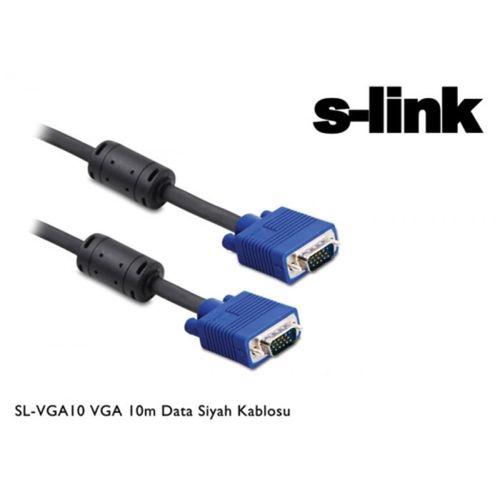 S-LINK SL-VGA10, 15Pin, İki Ucu Erkek, 10mt, VGA Kablosu