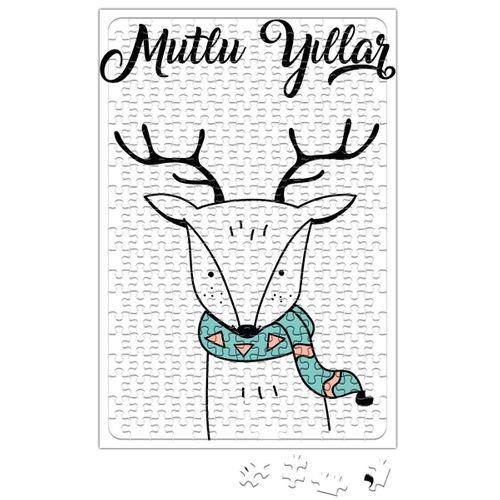Sevimli Geyik İle Mutlu Yıllar Puzzle 240 Parça Yapboz