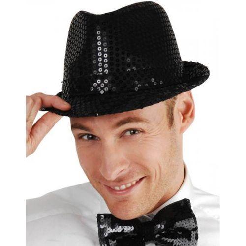 Siyah Payetli Fötr Şapka Yetişkin Boy