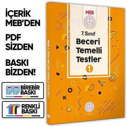 2026 7 Sınıf MEB Beceri Temelli Testler 1  Kitap Örnek Soru Bankası (Renkli Baskı) BASKI ÜCRETİ