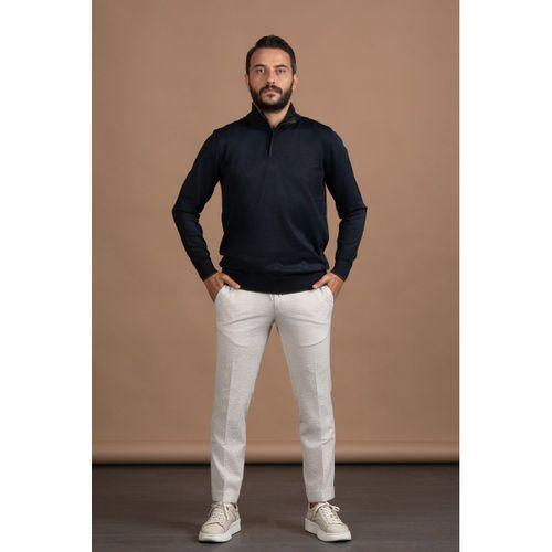 Fermuarlı Balıkçı Yaka Polyamid Kumaş Mevsimlik Triko Kazak