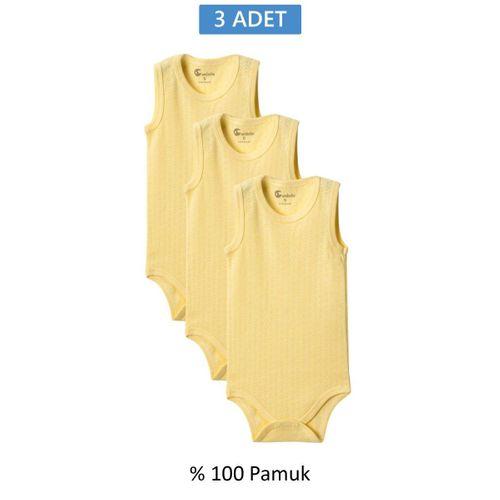 Sarı Askılı Body Zıbın 2-7 YAŞ Çocuklar İçin (3 ADET) Alttan Çıtçıtlı Özel Gereksinimli-D