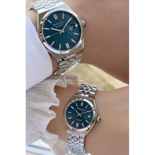 Ferrucci Çift Sevgili Saati Çelik Kordon 3 Atm Suya Dayanıklı Kol Saati VS.BLKT.0829