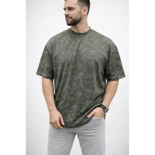 Erkek Premium Tişört OSY Yumuşak Dokulu Yıkamalı Oversize T-Shirt - Haki