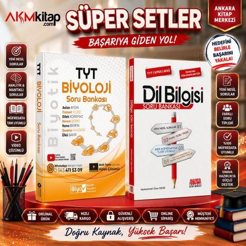 Biyotik TYT Biyoloji ve AKM Dil Bilgisi Soru Bankası Seti 2 Kitap