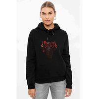 Bullet For My Valentine Red Guns Baskılı Siyah Kadın Kapşonlu Sweashirt