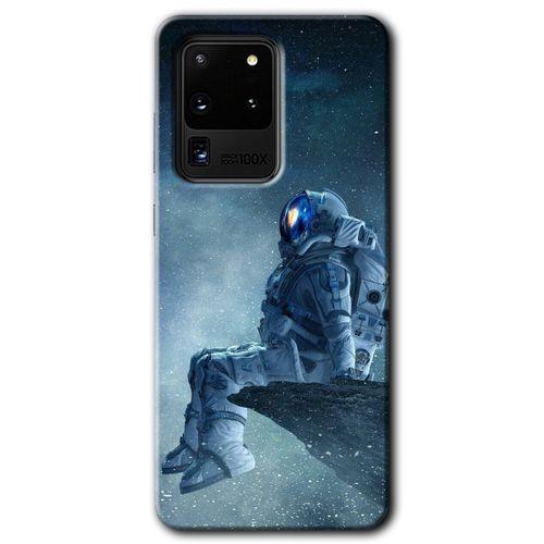 Samsung Galaxy S20 Ultra Kılıf HD Desen Baskılı Arka Kapak - Astronot Yalnızlığı