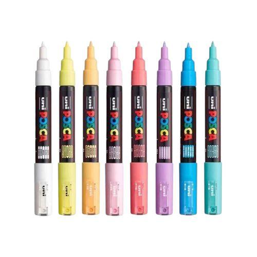 UNİBALL POSCA 0.7 SU BAZLI POSTER MARKÖR SOFT RENK 8'li (UNİ-PC-1M) / 8C SC SET