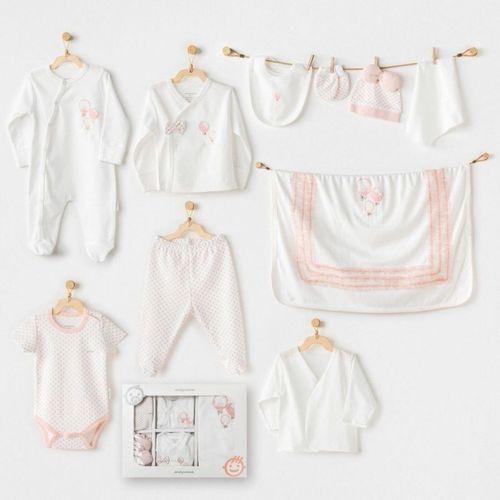 Andywawa Andywawa AC25551 Newborn Set Pınk Baloons 10'Lu Hastane Çıkışı Ekru
