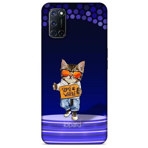 Oppo A92 Kılıf FunnyMaX (42) Rugged Armor Kılıf Kedili Mor