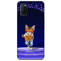 Oppo A92 Kılıf FunnyMaX (42) Rugged Armor Kılıf Kedili Mor