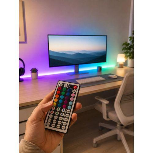 5 Metre Kumandalı Rgb Led Şerit 5050 Smd 54 Led m Renk Değiştiren Ambiyans Aydınlatma
