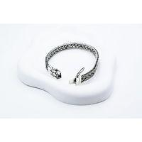 El Örmesi Papağan Kilitli Gümüş Erkek Bileklik