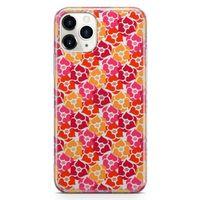 Apple iPhone 11 Pro Max Kılıf Sevimli Kalpler Arka Kapak Koruma Desenli Full Koruyucu