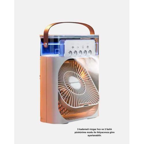Taşınabilir Mini Klima Fan 3’ü 1 Arada Soğutucu, Nemlendirici Ve Gece Lambası