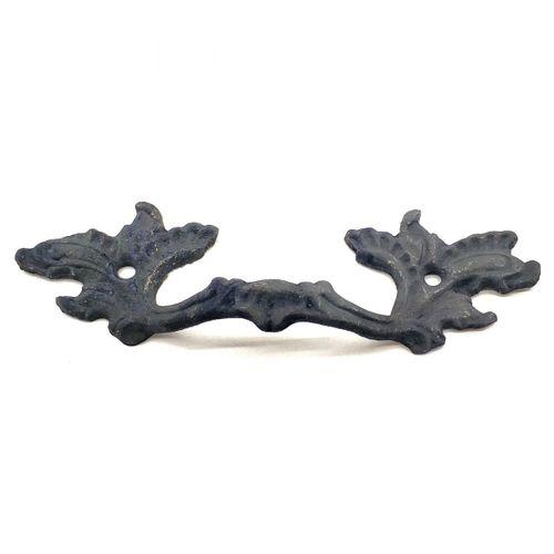 Antika Tarz Dekoratif Pirinç Çiçek Kapı Kulbu - 30x110 Mm, Oksit